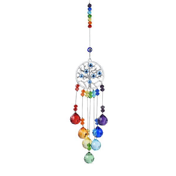 PandaHall Glass Suncatchers, Wind Chimes, Alloy Pendant Decorations with Resin Evil Eye, Tree, 370mm Alloy Tree Blue
PandaHall Glass Suncatchers, Wind Chimes, Alloy Pendant Decorations with Resin Evil Eye, Tree, 370mm Alloy Tree Blue