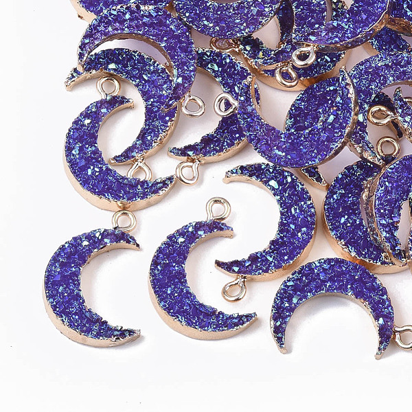 PandaHall Druzy Resin Pendants, with Edge Light Gold Plated Iron Loops, AB Color Plated, Moon, Indigo, 23~24x15.5x5mm, Hole: 1.8mm..., Purple
PandaHall Druzy Resin Pendants, with Edge Light Gold Plated Iron Loops, AB Color Plated, Moon, Indigo, 23~24x15.5x5mm, Hole: 1.8mm..., Purple