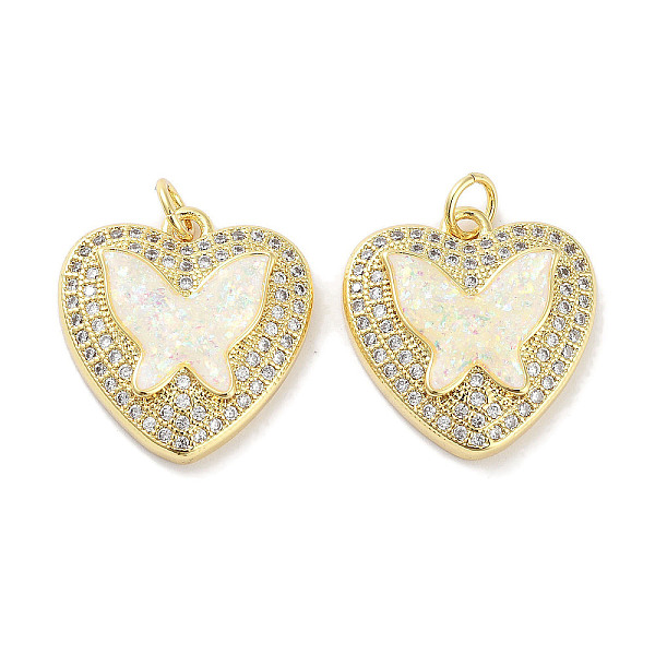 PandaHall Brass Micro Pave Clear Cubic Zirconia Pendants, with Synthetic Opal and Jump Rings, Real 18K Gold Plated, Heart with Butterfly..., White
PandaHall Brass Micro Pave Clear Cubic Zirconia Pendants, with Synthetic Opal and Jump Rings, Real 18K Gold Plated, Heart with Butterfly..., White