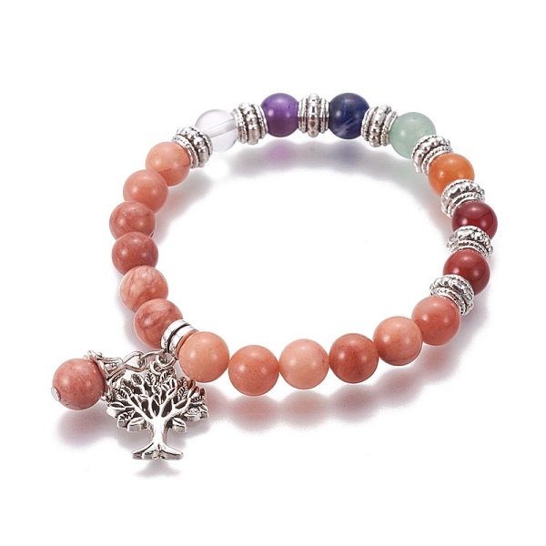 PandaHall Chakra Jewelry, Natural Aventurine Bracelets, with Metal Tree Pendants, 50mm Aventurine
PandaHall Chakra Jewelry, Natural Aventurine Bracelets, with Metal Tree Pendants, 50mm Aventurine