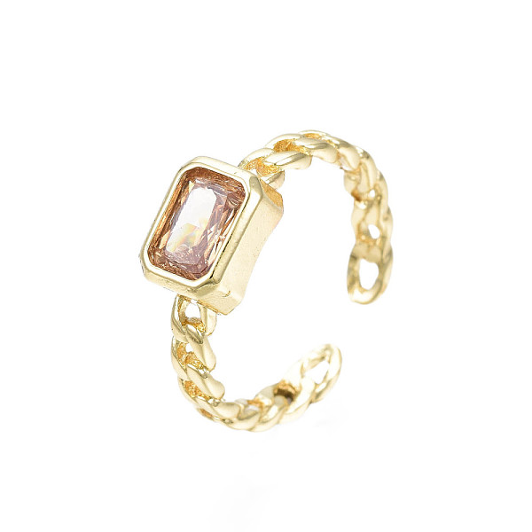 PandaHall Brass Micro Pave Cubic Zirconia Cuff Rings, Open Rings, Nickel Free, Curb Chain Shape, Rectangle Octagon, Real 16K Gold Plated..., Brown
PandaHall Brass Micro Pave Cubic Zirconia Cuff Rings, Open Rings, Nickel Free, Curb Chain Shape, Rectangle Octagon, Real 16K Gold Plated..., Brown