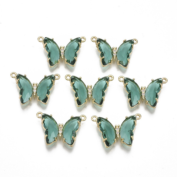 PandaHall Eco-Friendly Alloy Links connectors, with Glass and Clear Cubic Zirconia, Butterfly, Nickel Free, Light Gold, Medium Aquamarine..., Green
PandaHall Eco-Friendly Alloy Links connectors, with Glass and Clear Cubic Zirconia, Butterfly, Nickel Free, Light Gold, Medium Aquamarine..., Green
