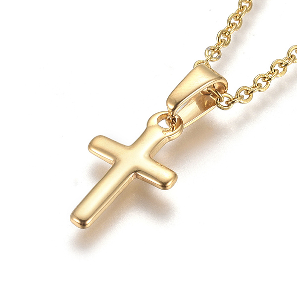 PandaHall 304 Stainless Steel Pendant Necklaces, with Cable Chains and Lobster Claw Clasps, Cross, Golden, 17.6 inch(44.8cm), 1.5mm 304...
PandaHall 304 Stainless Steel Pendant Necklaces, with Cable Chains and Lobster Claw Clasps, Cross, Golden, 17.6 inch(44.8cm), 1.5mm 304...