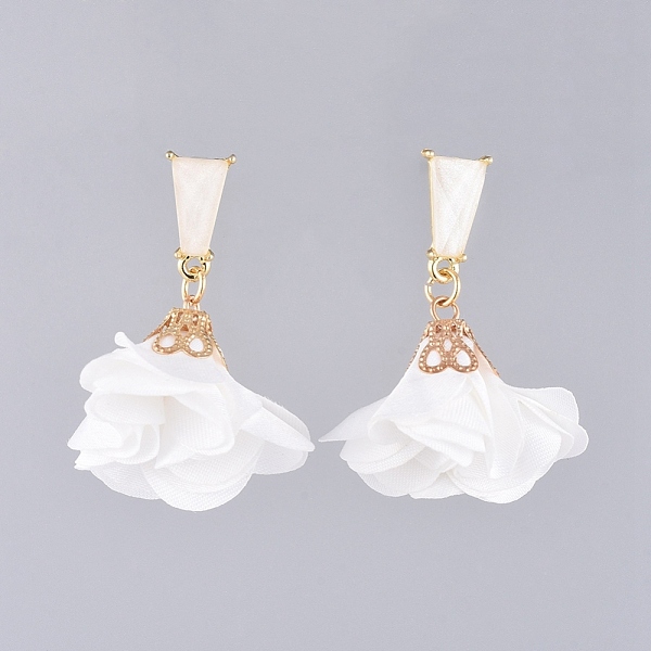 PandaHall Alloy Dangle Ear Studs, with Handmade Cloth Pendant, Plastic Ear Nuts, Flower, White, 43mm, Pin: 0.7mm Cloth White
PandaHall Alloy Dangle Ear Studs, with Handmade Cloth Pendant, Plastic Ear Nuts, Flower, White, 43mm, Pin: 0.7mm Cloth White