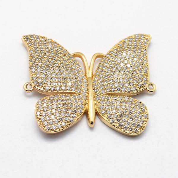 PandaHall Long-Lasting Plated Brass Micro Pave Cubic Zirconia Links, Butterfly, Real 18K Gold Plated, 30x32.5x3mm, Hole: 1mm Brass+Cubic...
PandaHall Long-Lasting Plated Brass Micro Pave Cubic Zirconia Links, Butterfly, Real 18K Gold Plated, 30x32.5x3mm, Hole: 1mm Brass+Cubic...