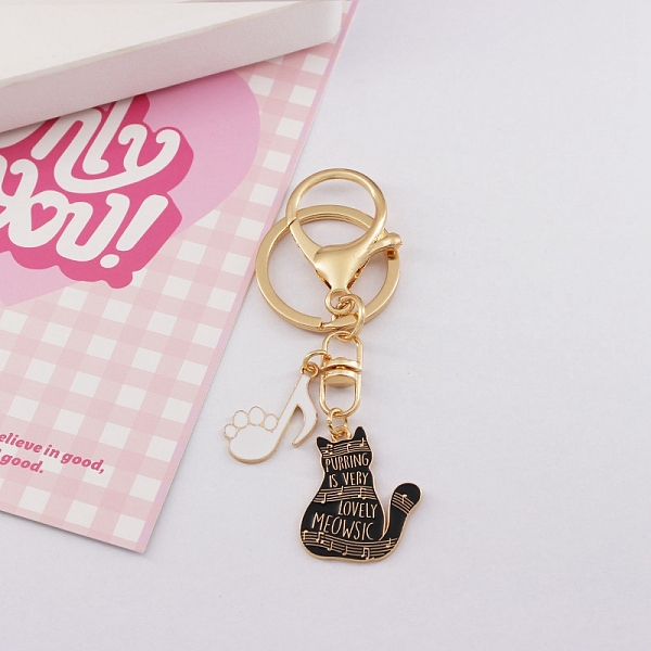 PandaHall Zinc Alloy Enamel Cat & Musical Note Pendant Keychain, for Bag Car Key Decoration, Black, 9cm Alloy Cat Shape Black
PandaHall Zinc Alloy Enamel Cat & Musical Note Pendant Keychain, for Bag Car Key Decoration, Black, 9cm Alloy Cat Shape Black