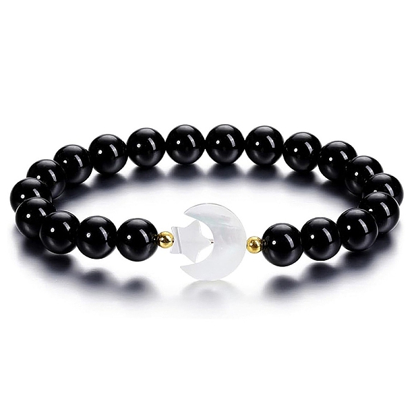 PandaHall Natural Black Agate Stretch Bracelet, Moon & Star, Inner Diameter: 2-3/8 inch(6cm) Black Agate Moon
PandaHall Natural Black Agate Stretch Bracelet, Moon & Star, Inner Diameter: 2-3/8 inch(6cm) Black Agate Moon