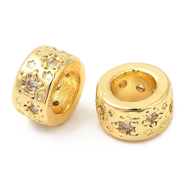 PandaHall Brass Micro Pave Cubic Zirconia European Beads, Large Hole Beads, Flat Round with Star, Real 18K Gold Plated, 7.5~8x4mm, Hole..., Clear
PandaHall Brass Micro Pave Cubic Zirconia European Beads, Large Hole Beads, Flat Round with Star, Real 18K Gold Plated, 7.5~8x4mm, Hole..., Clear