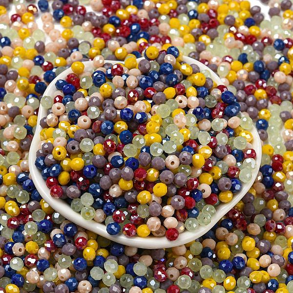 PandaHall Glass Beads, Faceted, Rondelle, Mixed Color, 4x3mm, Hole: 0.4mm, about 6800pcs/500g Glass Rondelle Multicolor
PandaHall Glass Beads, Faceted, Rondelle, Mixed Color, 4x3mm, Hole: 0.4mm, about 6800pcs/500g Glass Rondelle Multicolor