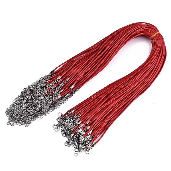 PandaHall Waxed Cotton Cord Necklace Making, with Alloy Lobster Claw Clasps and Iron End Chains, Platinum, Red, 17.12 inch(43.5cm), 1.5mm...
PandaHall Waxed Cotton Cord Necklace Making, with Alloy Lobster Claw Clasps and Iron End Chains, Platinum, Red, 17.12 inch(43.5cm), 1.5mm...