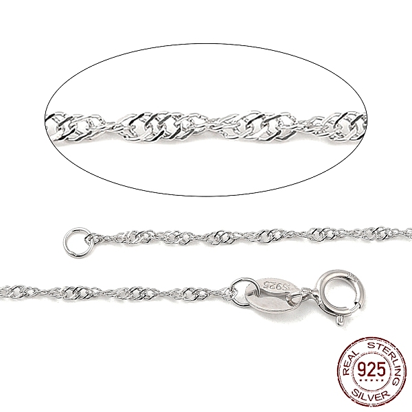 PandaHall Rhodium Plated 925 Sterling Silver Necklaces, with Spring Ring Clasps, 18 inch, 1.3mm wide Sterling Silver
PandaHall Rhodium Plated 925 Sterling Silver Necklaces, with Spring Ring Clasps, 18 inch, 1.3mm wide Sterling Silver