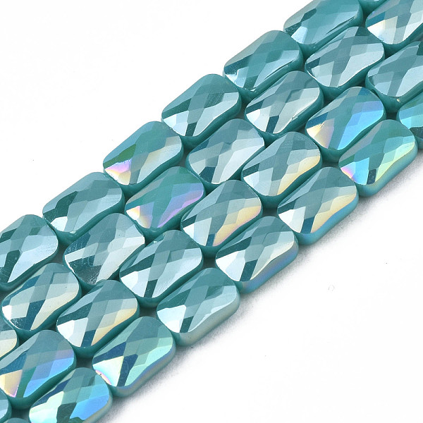 PandaHall Electroplate Opaque Solid Color Glass Beads Strands, AB Color Plated, Faceted, Rectangle, Light Sea Green, 7x4x3mm, Hole: 1mm...
PandaHall Electroplate Opaque Solid Color Glass Beads Strands, AB Color Plated, Faceted, Rectangle, Light Sea Green, 7x4x3mm, Hole: 1mm...