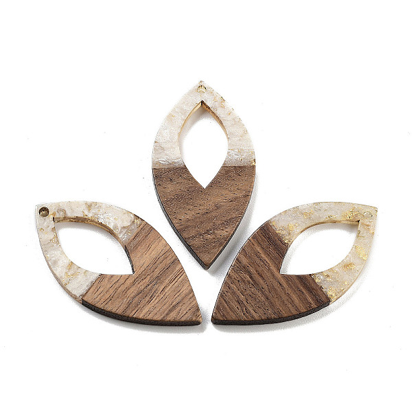 PandaHall Walnut Wood Pendants, Resin & Gold Foil, Oval, White, 47.5x24x3.5mm, Hole: 2mm Wood Oval White
PandaHall Walnut Wood Pendants, Resin & Gold Foil, Oval, White, 47.5x24x3.5mm, Hole: 2mm Wood Oval White