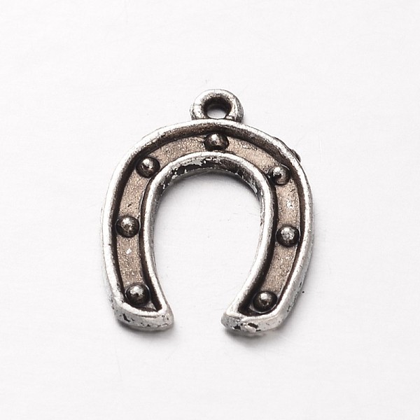 PandaHall Tibetan Style Horseshoe Pendants, Cadmium Free & Lead Free , Antique Silver, 15.5x11.5x1mm, Hole: 1mm Alloy Others
PandaHall Tibetan Style Horseshoe Pendants, Cadmium Free & Lead Free , Antique Silver, 15.5x11.5x1mm, Hole: 1mm Alloy Others