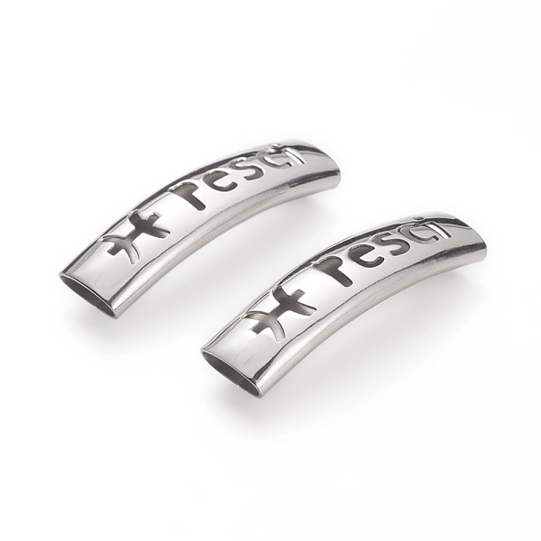 PandaHall 201 Stainless Steel Curved Tube Beads, Curved Tube Noodle Beads, Constellation, Stainless Steel Color, Pisces, 36x10x8mm, Hole...
PandaHall 201 Stainless Steel Curved Tube Beads, Curved Tube Noodle Beads, Constellation, Stainless Steel Color, Pisces, 36x10x8mm, Hole...