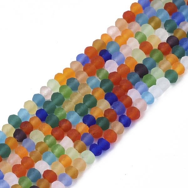 PandaHall Frosted Glass Beads Strands, Faceted, Rondelle, Colorful, 3x2.5mm, Hole: 0.7mm, , about 188~190pcs/16.93 inch~17.71 inch(43~45cm)...
PandaHall Frosted Glass Beads Strands, Faceted, Rondelle, Colorful, 3x2.5mm, Hole: 0.7mm, , about 188~190pcs/16.93 inch~17.71 inch(43~45cm)...