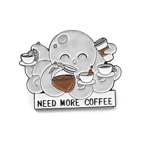 PandaHall Need More Coffee Word Enamel Pin, Octopus Having Coffee Alloy Enamel Brooch for Backpack Clothes, Electrophoresis Black, Gainsboro..., Gray
PandaHall Need More Coffee Word Enamel Pin, Octopus Having Coffee Alloy Enamel Brooch for Backpack Clothes, Electrophoresis Black, Gainsboro..., Gray