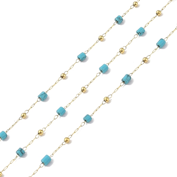 PandaHall Ion Plating(IP) 304 Stainless Steel Link Chains, Synthetic Turquoise Beads & Spool, Soldered, Real 18K Gold Plated, 6.5x2.7mm...
PandaHall Ion Plating(IP) 304 Stainless Steel Link Chains, Synthetic Turquoise Beads & Spool, Soldered, Real 18K Gold Plated, 6.5x2.7mm...