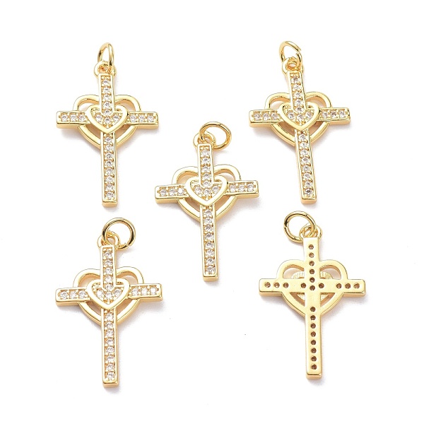 PandaHall Brass Micro Pave Clear Cubic Zirconia Pendants, with Jump Ring, Long-Lasting Plated, Cross with Heart, Real 18K Gold Plated...
PandaHall Brass Micro Pave Clear Cubic Zirconia Pendants, with Jump Ring, Long-Lasting Plated, Cross with Heart, Real 18K Gold Plated...