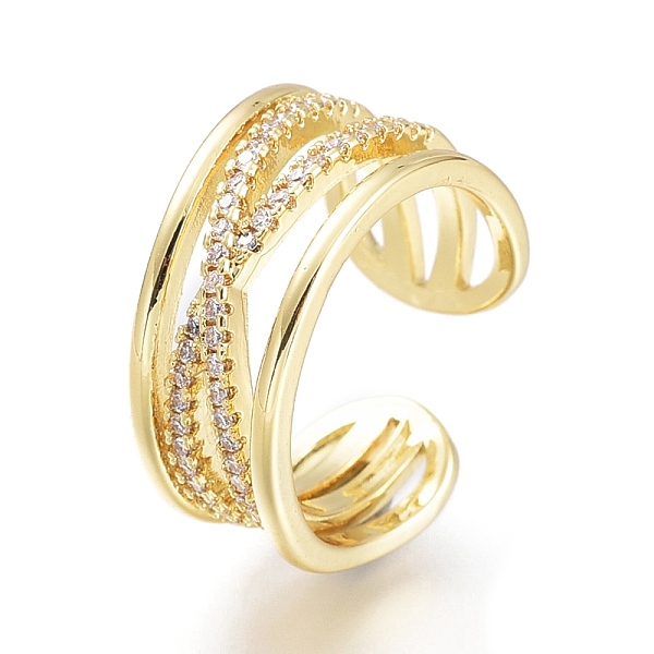 PandaHall Brass Micro Pave Clear Cubic Zirconia Cuff Rings, Open Rings, Criss Cross Rings, Long-Lasting Plated, Golden, US Size 7(17.3mm)...
PandaHall Brass Micro Pave Clear Cubic Zirconia Cuff Rings, Open Rings, Criss Cross Rings, Long-Lasting Plated, Golden, US Size 7(17.3mm)...