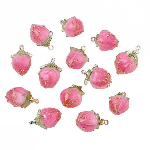 PandaHall Handmade Flower Epoxy Resin Pendants, with Brass Peg Bails and Glass Micro Beads, Bud, Golden, Hot Pink, 14~15x9~10x9~10mm, Hole...
PandaHall Handmade Flower Epoxy Resin Pendants, with Brass Peg Bails and Glass Micro Beads, Bud, Golden, Hot Pink, 14~15x9~10x9~10mm, Hole...