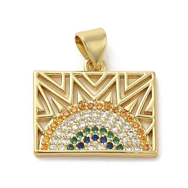 PandaHall Brass Micro Pave Cubic Zirconia Pendants, Rectangle with Rainbow, Real 14K Gold Plated, 15.5x18x1.5mm, Hole: 4.5x3.5mm Brass+Cubic..., Clear
PandaHall Brass Micro Pave Cubic Zirconia Pendants, Rectangle with Rainbow, Real 14K Gold Plated, 15.5x18x1.5mm, Hole: 4.5x3.5mm Brass+Cubic..., Clear