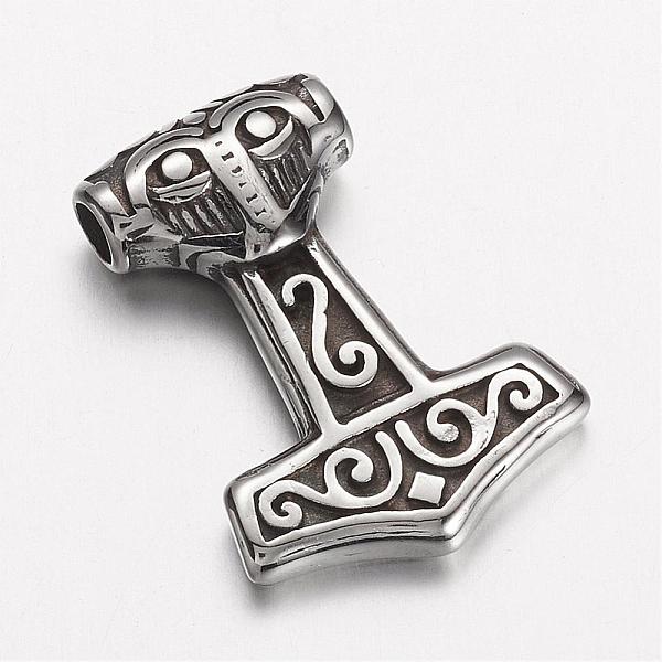 PandaHall 304 Stainless Steel Pendants, Thor's Hammer, Antique Silver, 29.5x21x7mm, Hole: 3.5mm 304 Stainless Steel Tool
PandaHall 304 Stainless Steel Pendants, Thor's Hammer, Antique Silver, 29.5x21x7mm, Hole: 3.5mm 304 Stainless Steel Tool
