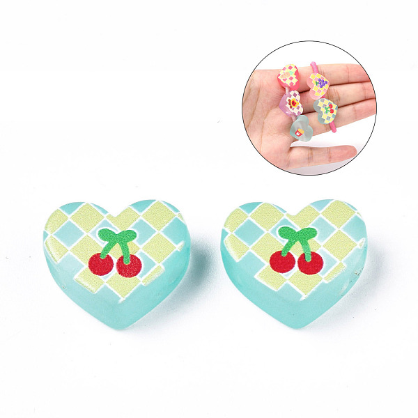 PandaHall Transparent Printed Acrylic Beads, for Hair Rope DIY, Large Hole Beads, Rubberized Style, Heart with Cherry Pattern, Turquoise..., Green
PandaHall Transparent Printed Acrylic Beads, for Hair Rope DIY, Large Hole Beads, Rubberized Style, Heart with Cherry Pattern, Turquoise..., Green