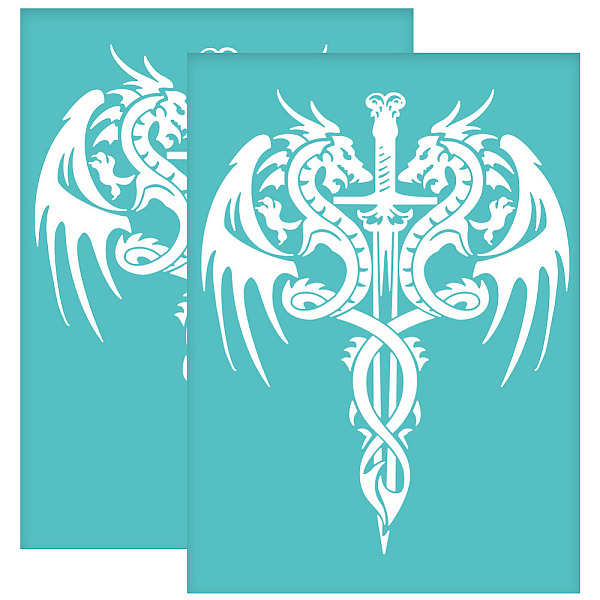 PandaHall Self-Adhesive Silk Screen Printing Stencil, for Painting on Wood, DIY Decoration T-Shirt Fabric, Turquoise, Dragon, 195x140mm..., Green
PandaHall Self-Adhesive Silk Screen Printing Stencil, for Painting on Wood, DIY Decoration T-Shirt Fabric, Turquoise, Dragon, 195x140mm..., Green