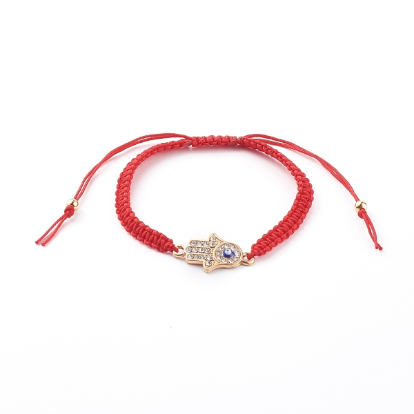 PandaHall Adjustable Nylon Thread Braided Bead Bracelets, Red String Bracelets, with Enamel and Alloy Rhinestone Links, Hamsa Hand with Evil...
PandaHall Adjustable Nylon Thread Braided Bead Bracelets, Red String Bracelets, with Enamel and Alloy Rhinestone Links, Hamsa Hand with Evil...
