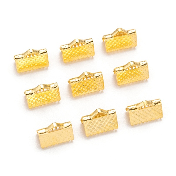 PandaHall Iron Ribbon Crimp Ends, Golden, about 7mm long, 10mm wide, hole: 2mm Iron
PandaHall Iron Ribbon Crimp Ends, Golden, about 7mm long, 10mm wide, hole: 2mm Iron
