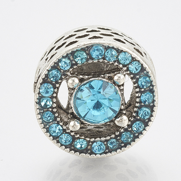 PandaHall Alloy Rhinestone European Beads, Large Hole Beads, Hollow, Column, Antique Silver, Aquamarine, 12x13mm, Hole: 5mm Alloy+Rhinestone..., Cyan
PandaHall Alloy Rhinestone European Beads, Large Hole Beads, Hollow, Column, Antique Silver, Aquamarine, 12x13mm, Hole: 5mm Alloy+Rhinestone..., Cyan