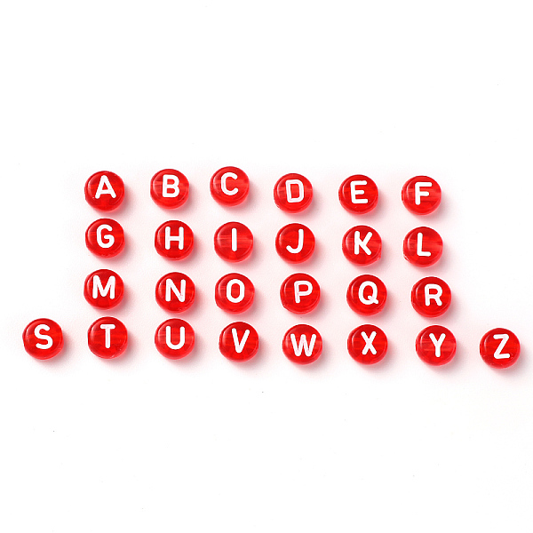 PandaHall Transparent Red Acrylic Beads, Horizontal Hole, Mixed Letters, Flat Round with White Letter, 7x4mm, Hole: 1.5mm, 100pcs/Bag...
PandaHall Transparent Red Acrylic Beads, Horizontal Hole, Mixed Letters, Flat Round with White Letter, 7x4mm, Hole: 1.5mm, 100pcs/Bag...