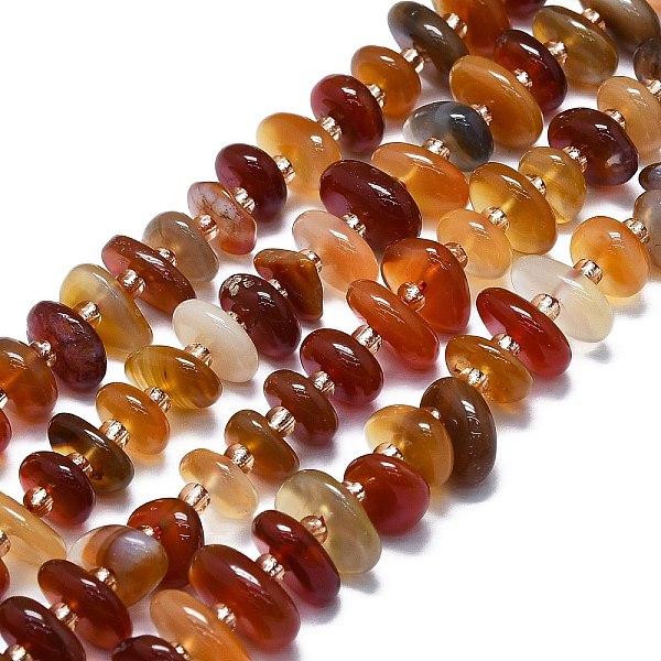 PandaHall Natural Red Agate Beads Strands, with Seed Beads, Flat, Dyed & Heated, 7~13x8~9x3~4mm, Hole: 1mm, about 68pcs/strand, 14.76''...
PandaHall Natural Red Agate Beads Strands, with Seed Beads, Flat, Dyed & Heated, 7~13x8~9x3~4mm, Hole: 1mm, about 68pcs/strand, 14.76''...