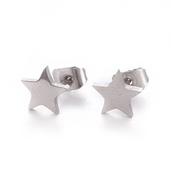 PandaHall 304 Stainless Steel Stud Earrings, Hypoallergenic Earrings, with Ear Nuts/Earring Back, Star, Stainless Steel Color, 7x7.5mm, Pin...
PandaHall 304 Stainless Steel Stud Earrings, Hypoallergenic Earrings, with Ear Nuts/Earring Back, Star, Stainless Steel Color, 7x7.5mm, Pin...