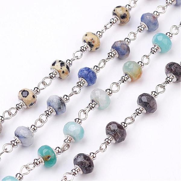 PandaHall Handmade Gemstone Beaded Chains, Unwelded, for Necklaces Bracelets Making, with Platinum Iron Eye Pin, 1m, Beads: 8mm Mixed Stone
PandaHall Handmade Gemstone Beaded Chains, Unwelded, for Necklaces Bracelets Making, with Platinum Iron Eye Pin, 1m, Beads: 8mm Mixed Stone
