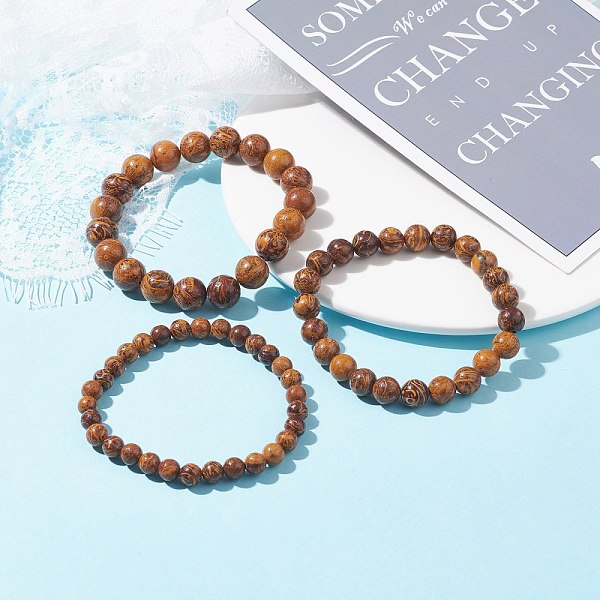 PandaHall Round Natural Elephant Skin Jasper/Miriam Stone/Calligraphy Stone Beads Stretch Bracelets Set for Men Women, Beads: 6.5~10.5mm...
PandaHall Round Natural Elephant Skin Jasper/Miriam Stone/Calligraphy Stone Beads Stretch Bracelets Set for Men Women, Beads: 6.5~10.5mm...