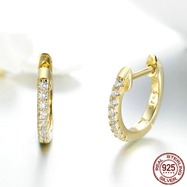 PandaHall 925 Sterling Silver Cubic Zirconia Hoop Earrings, with 925 Stamp, Ring, Clear, Real 18K Gold Plated, 13mm Sterling Silver Clear
PandaHall 925 Sterling Silver Cubic Zirconia Hoop Earrings, with 925 Stamp, Ring, Clear, Real 18K Gold Plated, 13mm Sterling Silver Clear