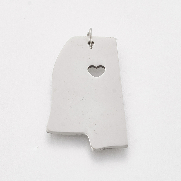 PandaHall 201 Stainless Steel Pendants, Map of Mississippi, Stainless Steel Color, 25.5x16x1mm, Hole: 3mm 201 Stainless Steel Others
PandaHall 201 Stainless Steel Pendants, Map of Mississippi, Stainless Steel Color, 25.5x16x1mm, Hole: 3mm 201 Stainless Steel Others