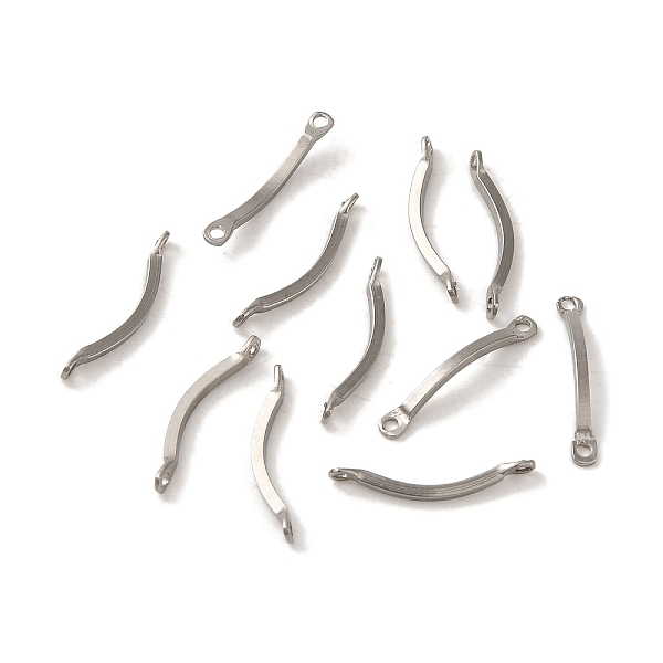 PandaHall 304 Stainless Steel Connector Charms, Curved Bar Links, Stainless Steel Color, 15x2x2.5mm, Hole: 1mm 304 Stainless Steel Stick
PandaHall 304 Stainless Steel Connector Charms, Curved Bar Links, Stainless Steel Color, 15x2x2.5mm, Hole: 1mm 304 Stainless Steel Stick