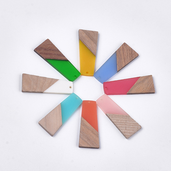 PandaHall Resin & Walnut Wood Pendants, Trapezoid, Mixed Color, 49~49.5x19~19.5x3.5mm, Hole: 2mm Resin+Wood Trapezoid Multicolor
PandaHall Resin & Walnut Wood Pendants, Trapezoid, Mixed Color, 49~49.5x19~19.5x3.5mm, Hole: 2mm Resin+Wood Trapezoid Multicolor