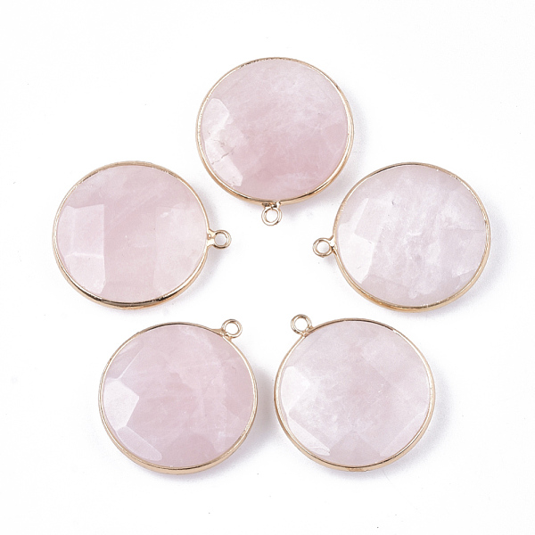PandaHall Natural Rose Quartz Pendants, with Brass Findings, Faceted, Flat Round, Golden, 35.5x31x8mm, Hole: 2mm Rose Quartz Flat Round
PandaHall Natural Rose Quartz Pendants, with Brass Findings, Faceted, Flat Round, Golden, 35.5x31x8mm, Hole: 2mm Rose Quartz Flat Round