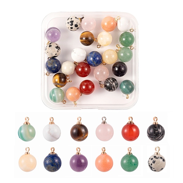 PandaHall 24Pcs 12 Style Natural Gemstone Charms, with Platinum & Golden Brass Loops, Round, 14x10.5mm, Hole: 1.5mm, 2pcs/style Mixed Stone...
PandaHall 24Pcs 12 Style Natural Gemstone Charms, with Platinum & Golden Brass Loops, Round, 14x10.5mm, Hole: 1.5mm, 2pcs/style Mixed Stone...