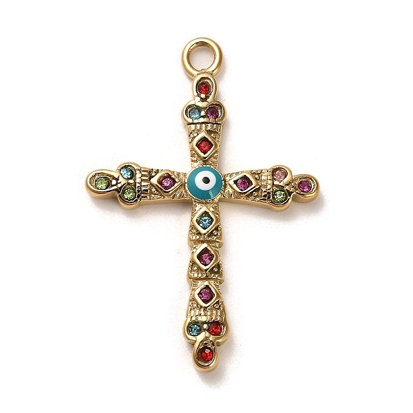 PandaHall Real 18K Gold Plated 304 Stainless Steel Pendants, with Rhinestone, Cross, Colorful, 40x27x3mm, Hole: 2.5mm Stainless Steel+Cubic...
PandaHall Real 18K Gold Plated 304 Stainless Steel Pendants, with Rhinestone, Cross, Colorful, 40x27x3mm, Hole: 2.5mm Stainless Steel+Cubic...