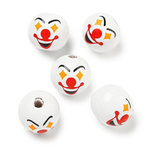 PandaHall Printed Wood European Beads, Round with Clown Pattern, White, 19~20mm, Hole: 4~5mm Wood Round White
PandaHall Printed Wood European Beads, Round with Clown Pattern, White, 19~20mm, Hole: 4~5mm Wood Round White