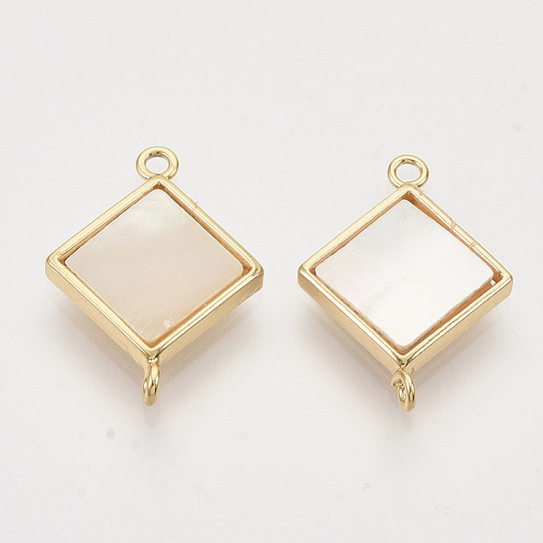 PandaHall Shell Links connectors, with Brass Finding, Nickel Free, Rhombus, Real 18K Gold Plated, 18.5x13.5x2mm, Hole: 1.2mm, Side Length...
PandaHall Shell Links connectors, with Brass Finding, Nickel Free, Rhombus, Real 18K Gold Plated, 18.5x13.5x2mm, Hole: 1.2mm, Side Length...