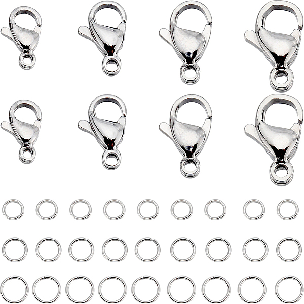 PandaHall SUNNYCLUE 80Pcs 4 Styles 304 Stainless Steel Lobster Claw Clasps, 150Pcs Open Jump Rings, Stainless Steel Color, 9~13x6~8x3~4mm...
PandaHall SUNNYCLUE 80Pcs 4 Styles 304 Stainless Steel Lobster Claw Clasps, 150Pcs Open Jump Rings, Stainless Steel Color, 9~13x6~8x3~4mm...