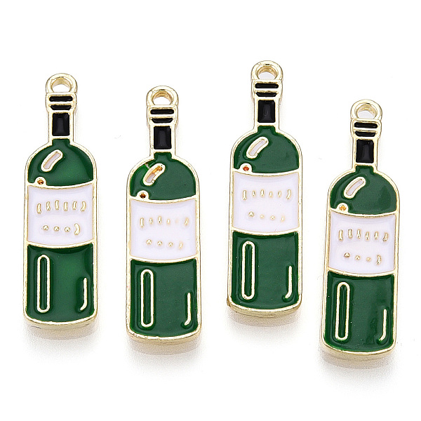 PandaHall Alloy Pendants, with Enamel, Winebottle with Word, Light Gold, Green, 31x8x2mm, Hole: 1.6mm Alloy+Enamel Bottle Green
PandaHall Alloy Pendants, with Enamel, Winebottle with Word, Light Gold, Green, 31x8x2mm, Hole: 1.6mm Alloy+Enamel Bottle Green