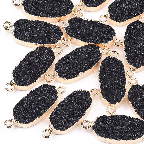 PandaHall Electroplate Druzy Resin Links connectors, with Iron Findings, Oval, Light Gold, Black, 30~31x11.5~12x5mm, Hole: 1mm Resin Oval...
PandaHall Electroplate Druzy Resin Links connectors, with Iron Findings, Oval, Light Gold, Black, 30~31x11.5~12x5mm, Hole: 1mm Resin Oval...