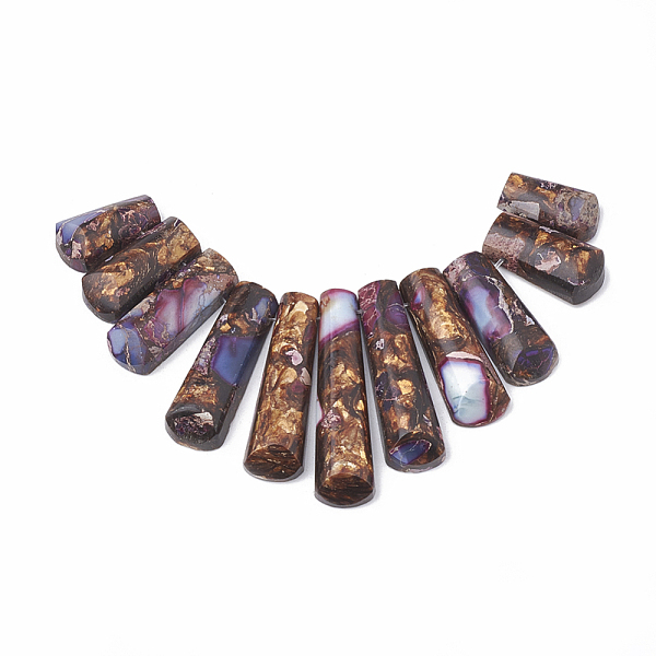 PandaHall Assembled Synthetic Imperial Jasper and Bronzite Beads Strands, Graduated Fan Pendants, Focal Beads, Dyed, Indigo..., Purple
PandaHall Assembled Synthetic Imperial Jasper and Bronzite Beads Strands, Graduated Fan Pendants, Focal Beads, Dyed, Indigo..., Purple
